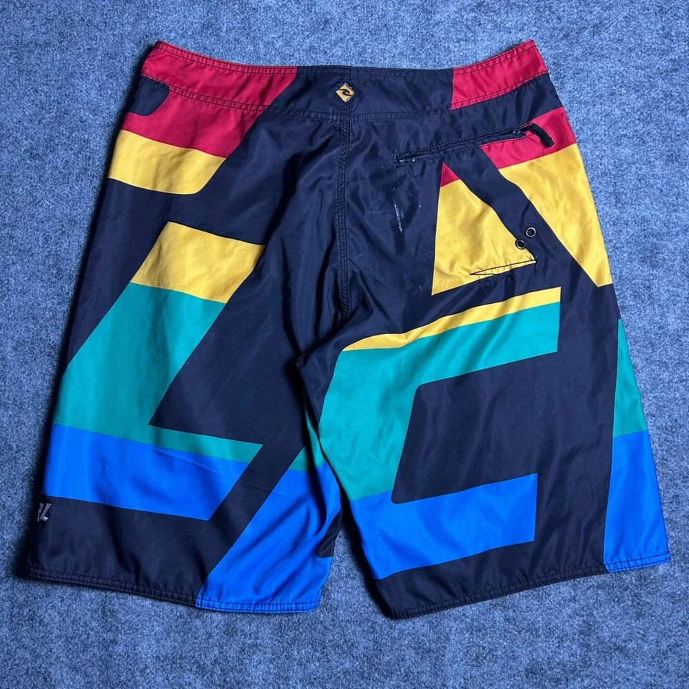 Rip Curl Board Shorts Colorblock Geometric Skater Surf Y2K Mens Size 36